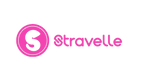 Stravelle logo with pink circle and letter 'S' on a white background