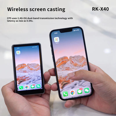  smartphone displaying wireless screen casting feature of the Stravelle Selfie Monitor